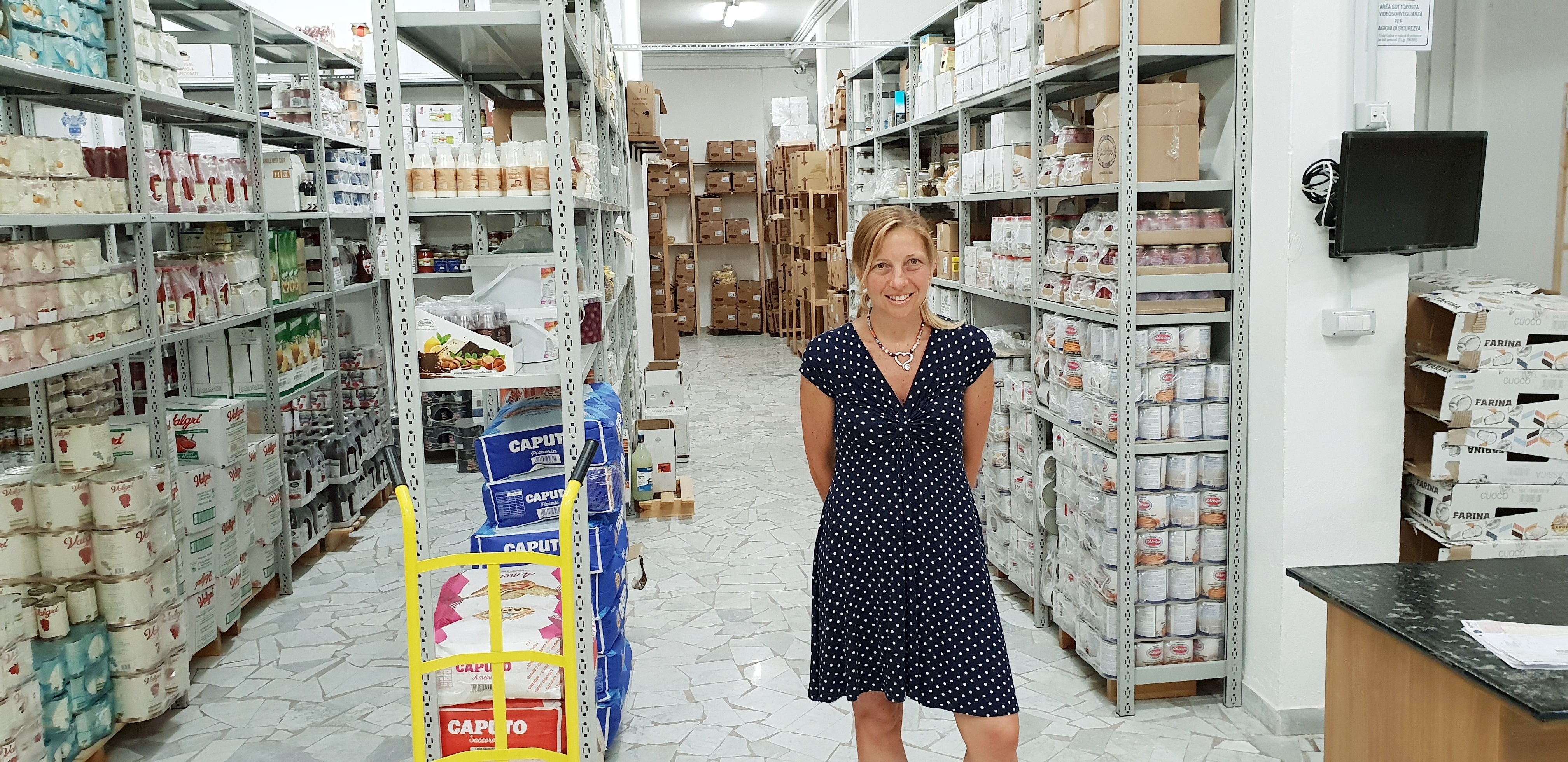 Woman in warehouse